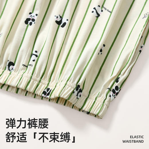 芬腾睡衣新款女纯棉夏季薄款短袖七分裤套装圆领套头可爱家居服 商品图4