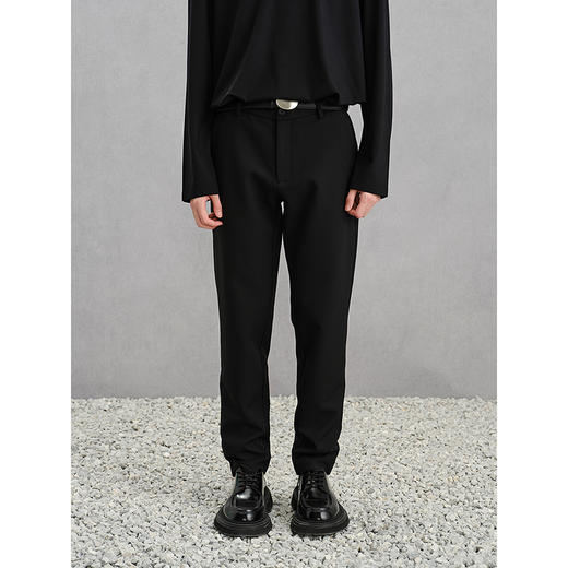 GXG男装   黑色小脚西裤保暖通勤休闲裤 24年冬G24X024112 商品图4