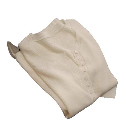 真丝羊毛！瘦瘦针织T！2025单排扣半开襟细坑条圆领短袖女夏新款！ 商品图4