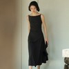【朗奴华菲LONGNVFAIR一字肩法式连衣裙】面料具有弹力 自带气场优雅复古 收腰大摆连衣裙 商品缩略图6