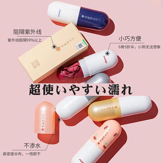 【比手机还轻的防晒伞】日本进口防晒胶囊伞 比手机还轻 可阻挡99%紫外线 UPF50+ 防晒晴雨两用 商品图4