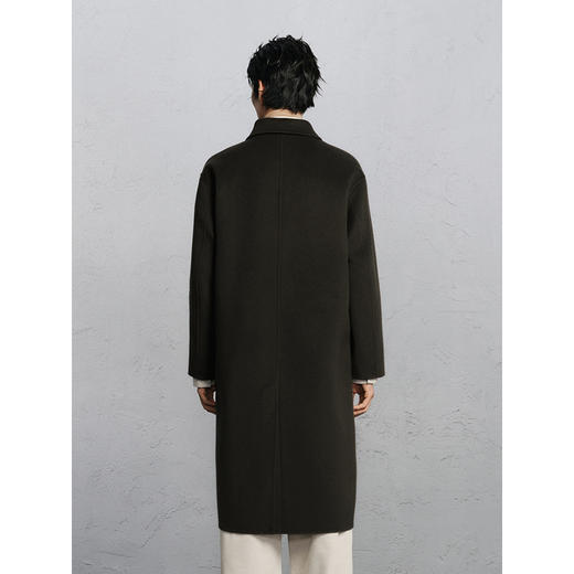 GXG男装 绿咖色全羊毛通勤长款大衣热卖G24X264021 商品图4