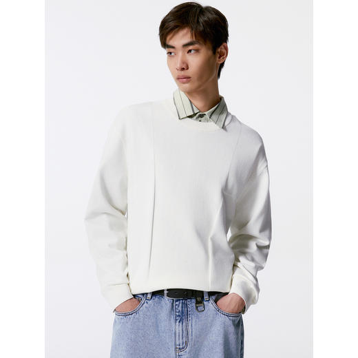 GXG男装 拼块设计针织衫男士宽松毛衣 24年秋G24X203008 商品图2