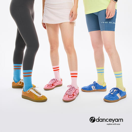 徒步中国danceyarn A2夏季轻量中筒美丽诺羊毛运动跑步袜透气定向缓震 商品图1