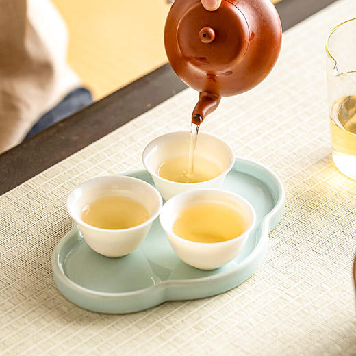 【陶瓷茶点盘多款】陶瓷迷你糕点碟复古精致水果盘味碟茶室禅意茶点盘防烫茶杯垫杯托 商品图1