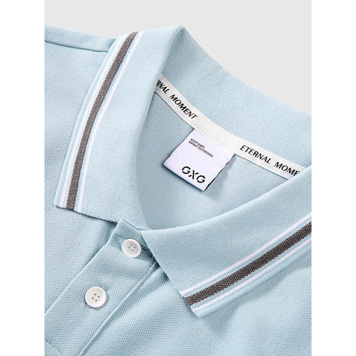 GXG男装 经典领口条纹POLO衫通勤时尚短袖上衣 2025春季热卖 商品图2