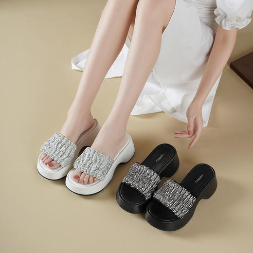 Westory2025年夏季厚底增高休闲凉拖W25BJ62721 商品图3