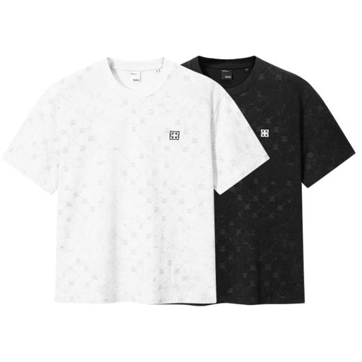 GXG男装 圆领T恤暗满印上衣短袖针织 日常通勤舒适短袖T恤 2025夏季热卖 商品图4