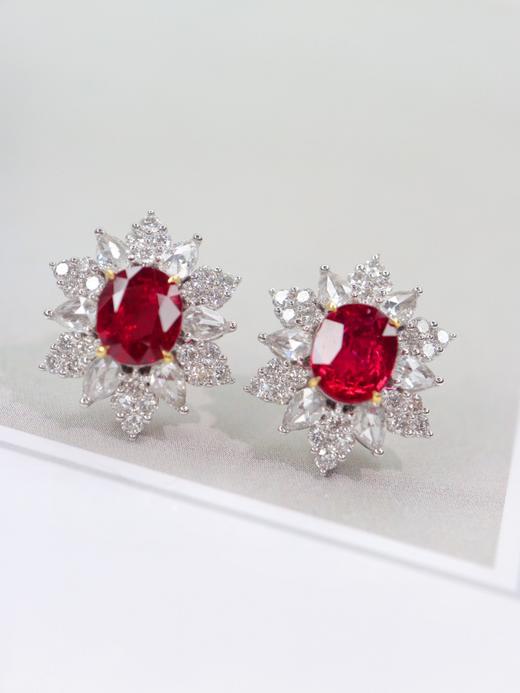 2.3ct刻面红宝石耳钉 商品图0