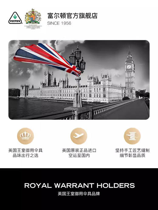 Fulton 富尔顿FULTON英国进口Morris Minilite-2 Strawberry Thief(防晒款)草莓小偷三折伞 商品图4