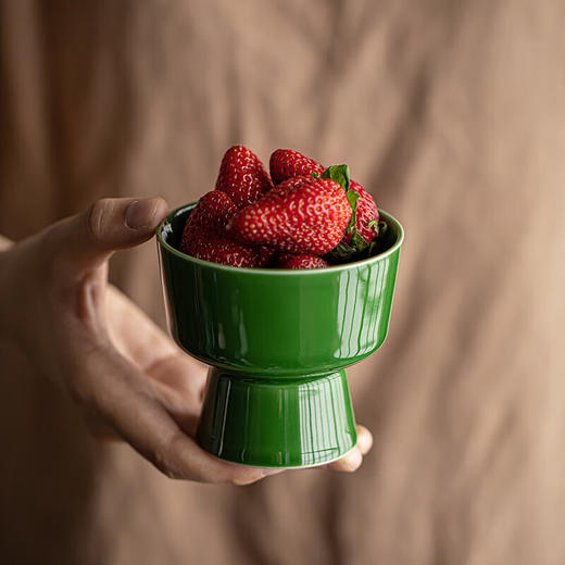 【风和小果碗】中式复古茶点盘精致高足干果点心盘高脚水果盘零食糖果甜品台家用 商品图4