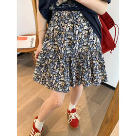 2025新款时尚复古高腰碎花半身裙女！夏季新款显瘦A字中裙！