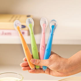 摩登主妇硅胶勺子新生婴儿吃饭专用食品级儿童宝宝辅食餐具小勺子