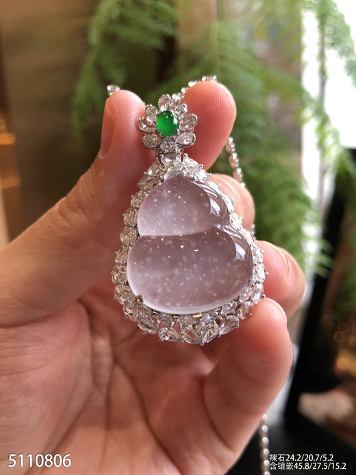 玻璃种葫芦吊坠【5110806】具体价格微信咨询 商品图3