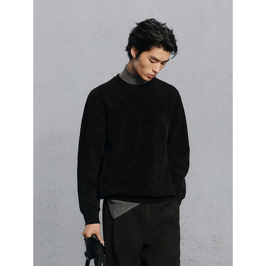 GXG男装 基础打底衫雪尼尔毛衣男通勤 24年冬G24X204039 商品图3