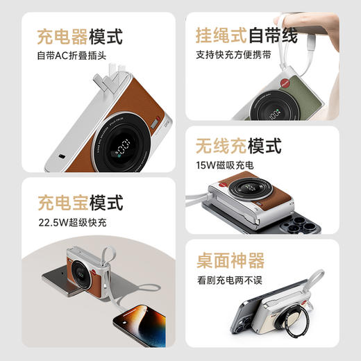 【3C认证第三代升级】冇心 CCD3代五合一移动电源 可支持磁吸无线充 自带双线快充 不挑设备 超清数显 10000mah大容量 一机多用 可上飞机 出差/旅行/户外必备CP016 商品图5