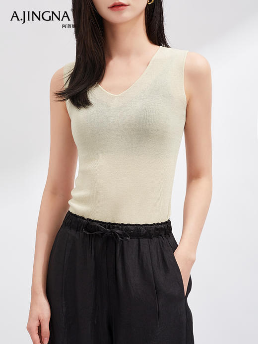 【清新甜美】阿菁娜清爽夏日V领针织背心F30X301011 商品图3