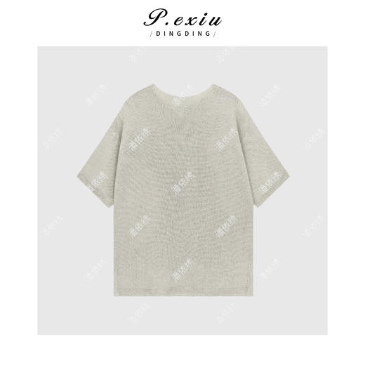 03-4潘依绣丁丁宠粉人丝和纸纱简约轻薄质感短袖针织上衣ZZ0898 商品图2
