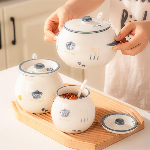 【摩登猪油罐】中式老式猪油罐家用防潮耐高温陶瓷带盖大容量密封罐大号熬猪油罐 商品图1