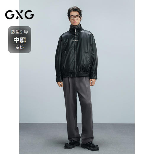 GXG男装   新中式pu夹克男通勤外套24年冬热卖G24X214068 商品图1