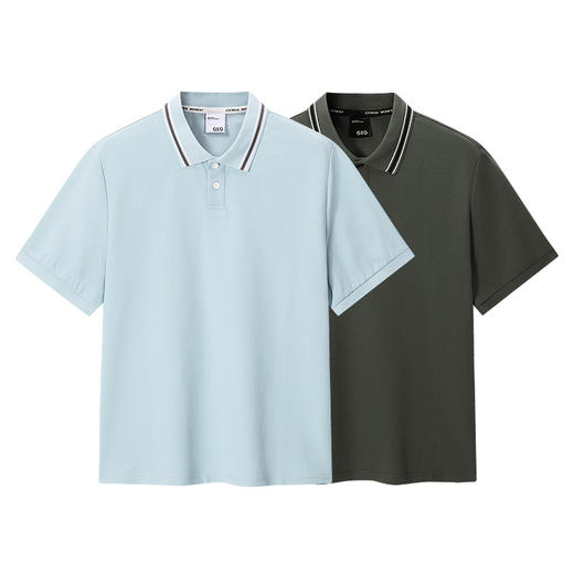 GXG男装 经典领口条纹POLO衫通勤时尚短袖上衣 2025春季热卖 商品图4