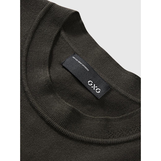 GXG男装 暗纹肌理提花毛衣简约通勤男内搭宽松毛衫 2025春季热卖 商品图2