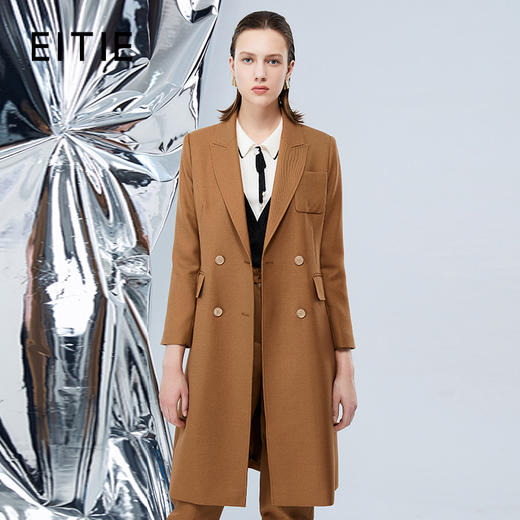 EITIE爱特爱冬季新款气质翻领中长款大衣外套7614319 商品图0