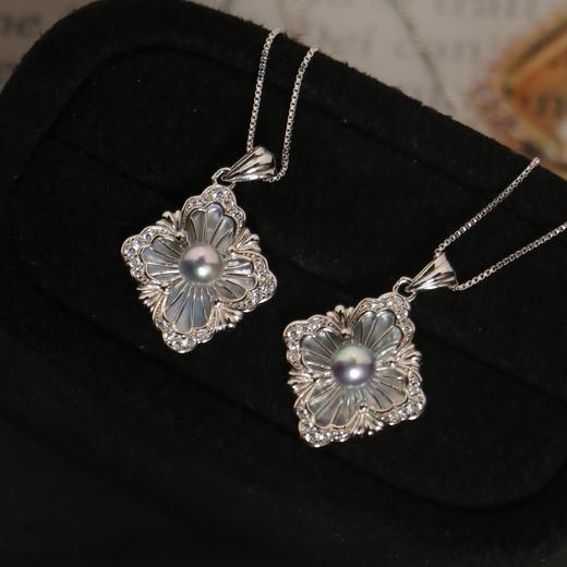 【甄珠贝】海水akoya真多麻色4-5mm  ji强光基本无暇 精致复古吊坠 商品图1