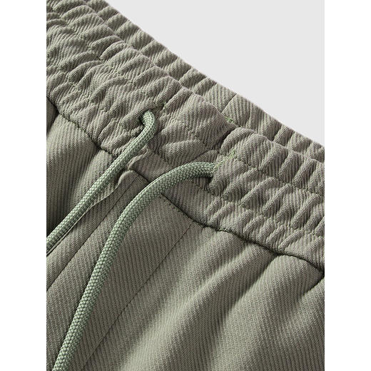 GXG男装 灰绿色宽松束脚卫裤通勤男精致绣花休闲裤 2025春季热卖 商品图2