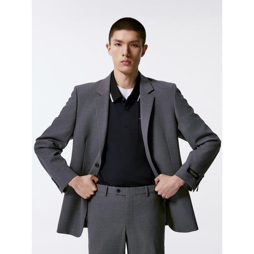 GXG男装  灰色羊毛混纺商务西装男正装 24年秋G24X133009 商品图4