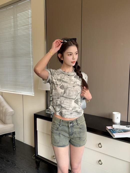 【YW】无忧购“清仓大促”美式辣妹复古重工烫钻扎染T恤 606（截单后3-5天发货) 商品图11