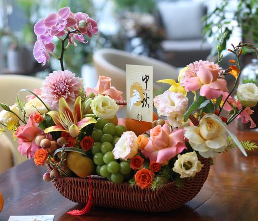 中秋节水果手提花篮 商品图2