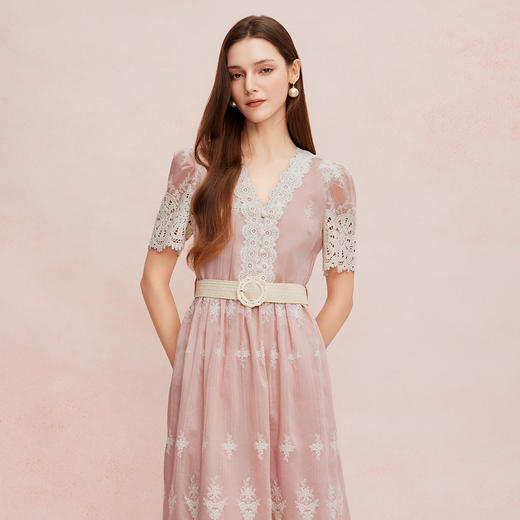 QF8C7斯尔丽25新款法式浪漫海边度假茶歇收腰放摆显瘦高雅连衣裙 商品图2