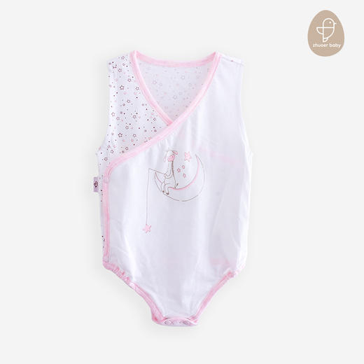 【无袖包屁哈衣】卓儿夏季女宝婴幼儿薄款包屁衣 初生宝宝背心连体三角哈衣纯棉 商品图0