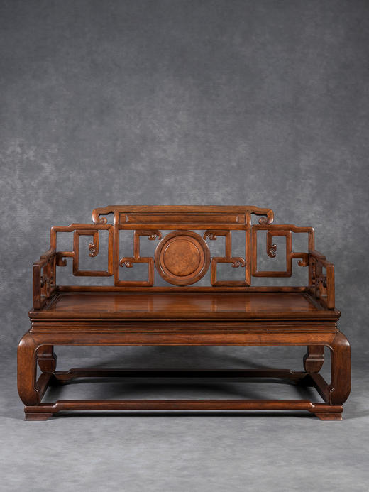 清	红木攒接拐子纹带托泥宝座 商品图1