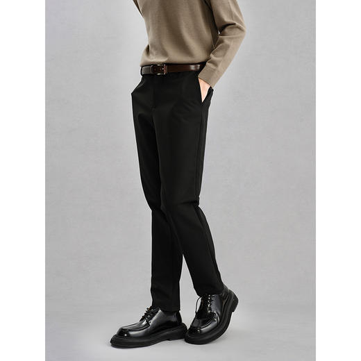 GXG男装  四面弹西裤黑色垂感休闲长裤 24年冬G24X024148 商品图3