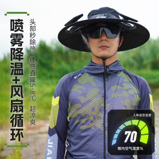 佳钓尼新款太阳能凉感风扇帽，让你炎炎夏日感受三档风力调节的舒适 商品图3