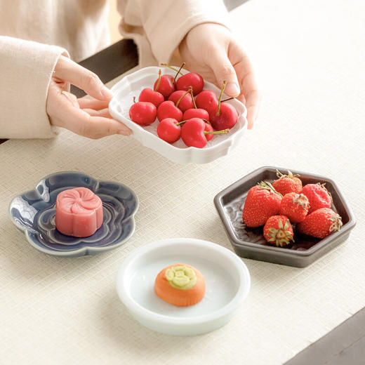 【陶瓷茶点盘小碟组合装】中式复古点心盘水果零食托盘家用客厅茶几茶点糕点盘禅意 商品图3