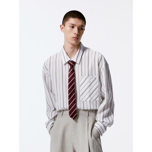 GXG男装 条纹设计简约时尚翻领长袖衬衫  秋季热卖G24X033027 商品图2