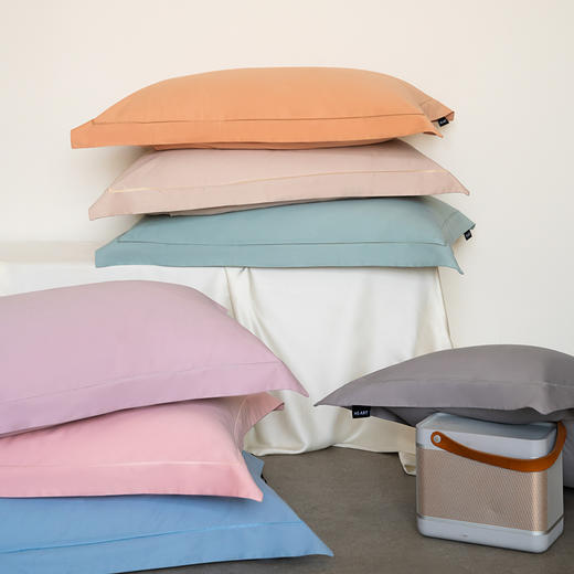 自然醒100支全棉磨毛纯色轻奢宽边枕头套枕芯内胆套HS 商品图1