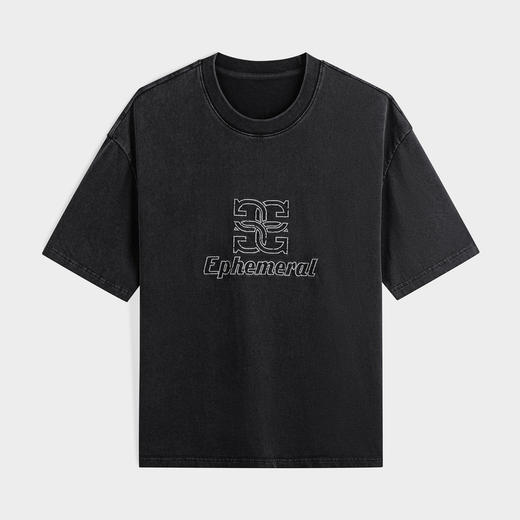 GXG男装 深灰色水洗圆领短袖T恤 夏季热卖T恤 G24X442032 商品图4