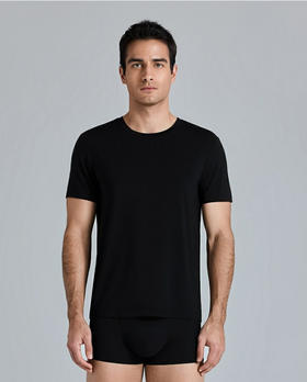 官网399！爱家男士轻享系列60S双纱莫代尔短袖上衣 原纱凉感百搭圆领休闲T恤运动家居