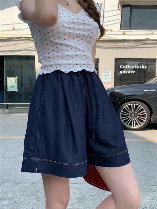 【YW】无忧购“清仓大促”韩系复古简约百搭A字阔腿休闲短裤8027# 商品图5