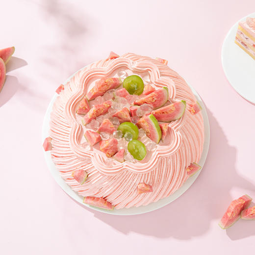 【多肉红心芭乐】送女生的夏日清新蛋糕，一口咬下，脆甜的红心芭乐瞬间开启沁爽甜梦，芭乐奶油似粉霞，温柔在舌尖蔓延（昆明+安宁） 商品图1