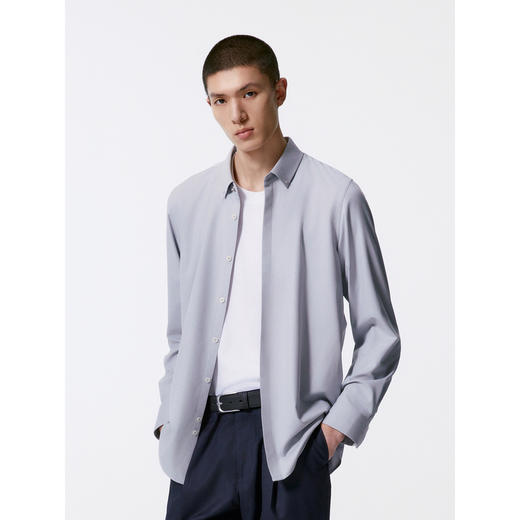 GXG男装 多色基础设计通勤长袖衬衫男士24年秋季热卖G24X033036 商品图2