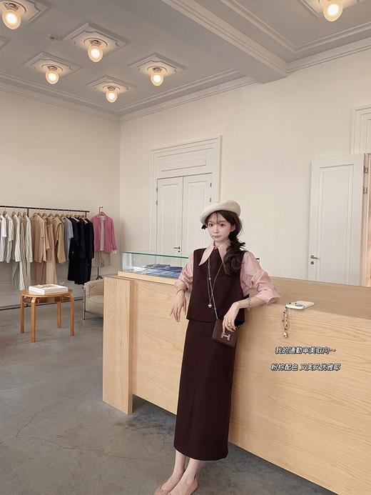 金蘑菇菇 通勤审美取向 衬衫三件套/高智感休闲小白花 商品图4