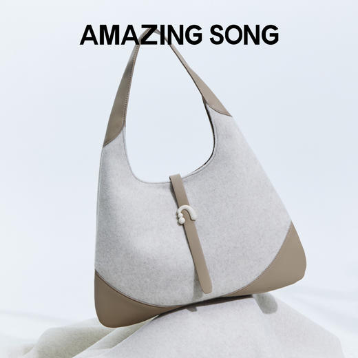 Amazing Song乙颂 三角包小号新款大容量通勤托特包单肩紫色包包女款 商品图0