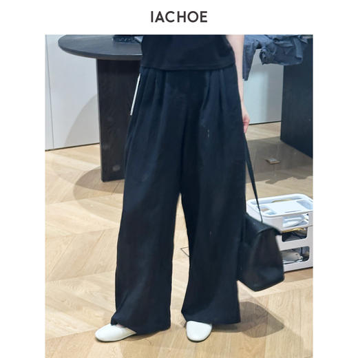 棉仓3631518003-IACHOE【三褶裤】含天丝阔腿休闲裤 商品图4