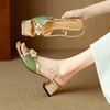 【预售5天】中式国风复古珍珠凉鞋女夏季方头后绊带舒适低跟女鞋MM&9231 商品缩略图2