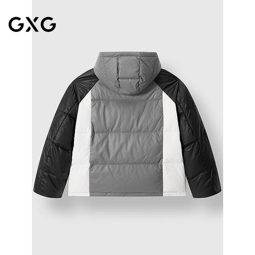 GXG男装 撞色拼接pu皮羽绒服男保暖通勤羽绒服外套 24冬季热卖 商品图1